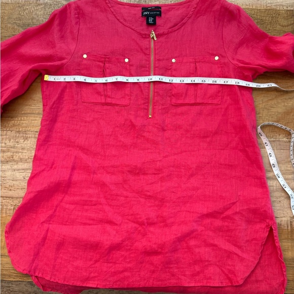 Jones New York  Linen 3/4 Sleeve Relaxed Blouse, sz M - Picture 4 of 6